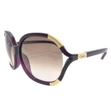 クロエ Chloe サングラス 61□15 135 パープル×GD プラスチック アクセサリー