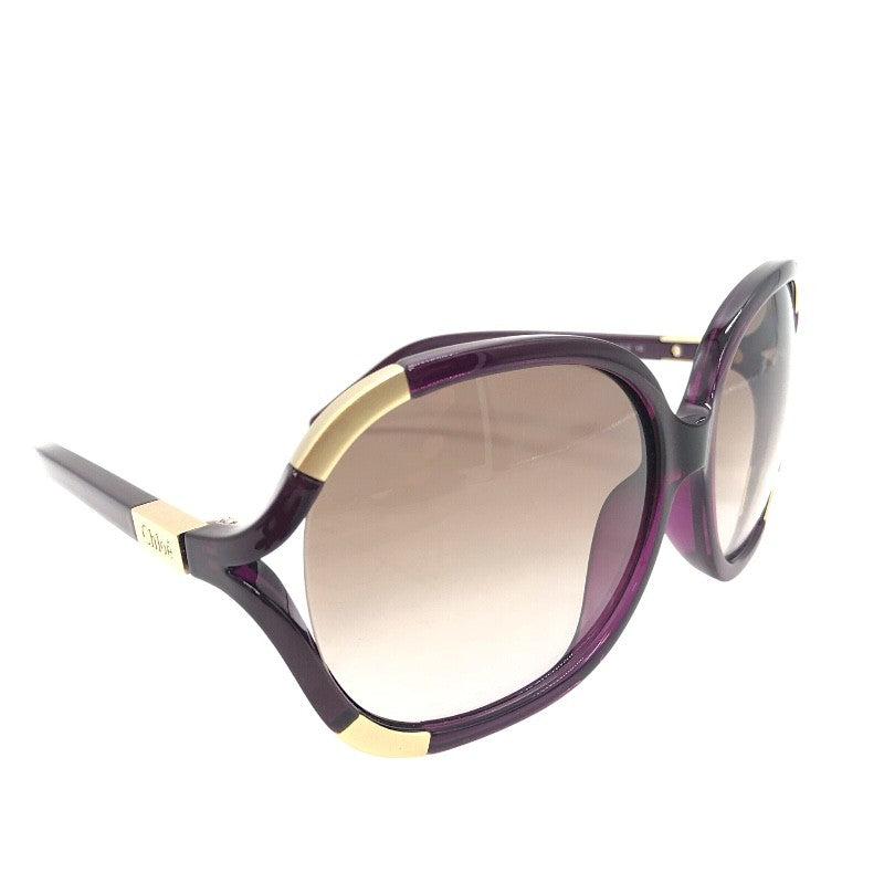 クロエ Chloe サングラス 61□15 135 パープル×GD プラスチック アクセサリー