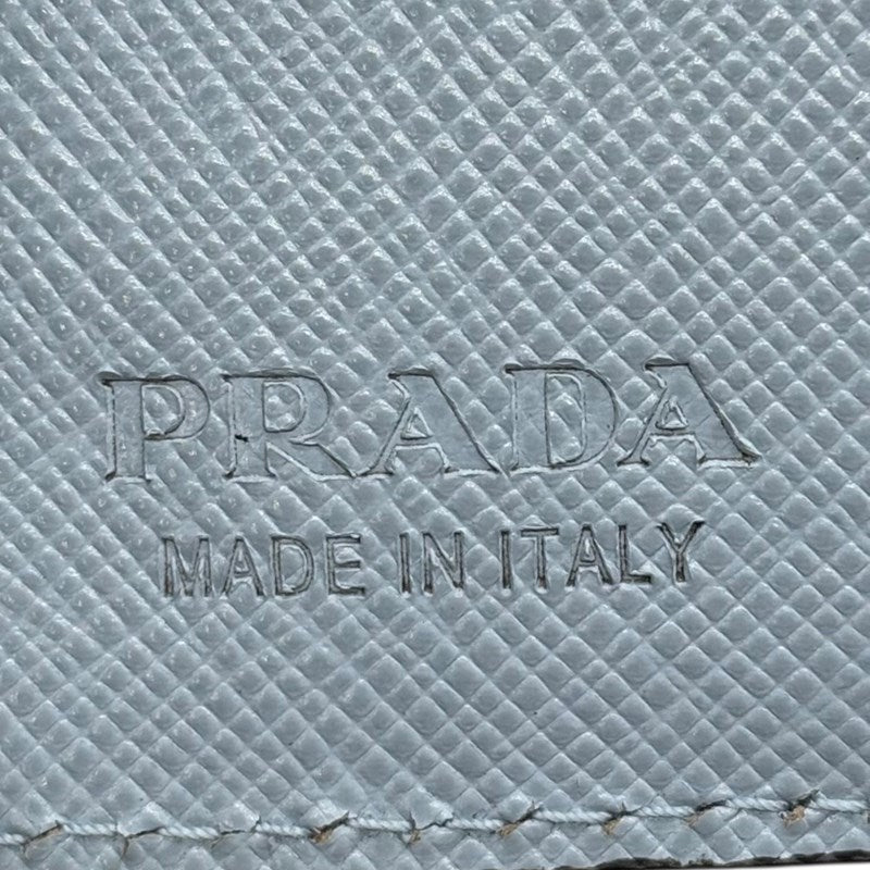 プラダ PRADA ネックストラップ付き　カードケース 2MR035 ライトブルー サフィアーノ レディース カードケース