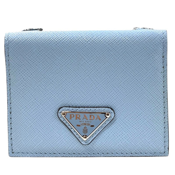 プラダ PRADA ネックストラップ付き　カードケース 2MR035 ライトブルー サフィアーノ レディース カードケース