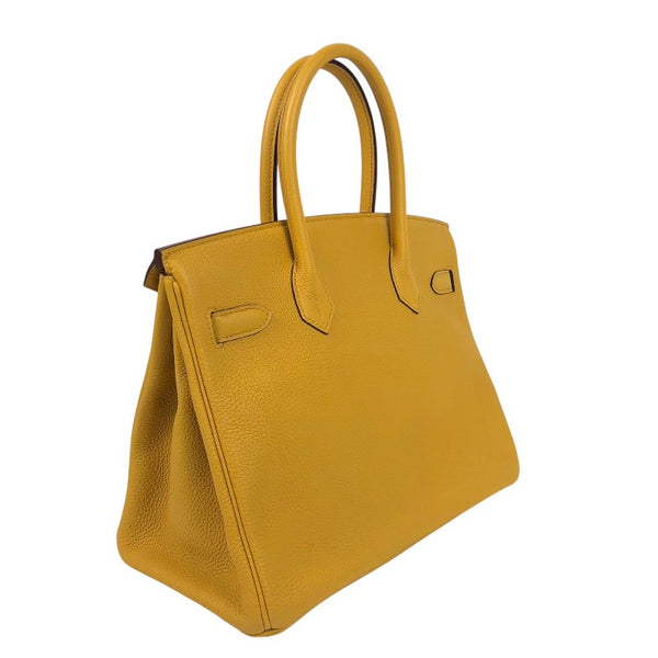 エルメス HERMES バーキン30 Y刻 ジョーヌアンブル シルバー金具 トゴ レディース ハンドバッグ