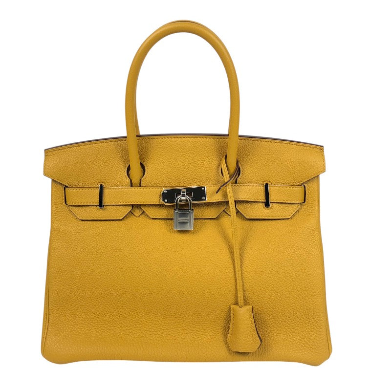 エルメス HERMES バーキン30 Y刻 ジョーヌアンブル シルバー金具 トゴ レディース ハンドバッグ