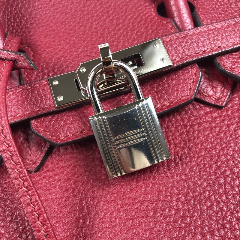エルメス HERMES バーキン25 X刻 ルージュグレナ シルバー金具 トゴ レディース ハンドバッグ