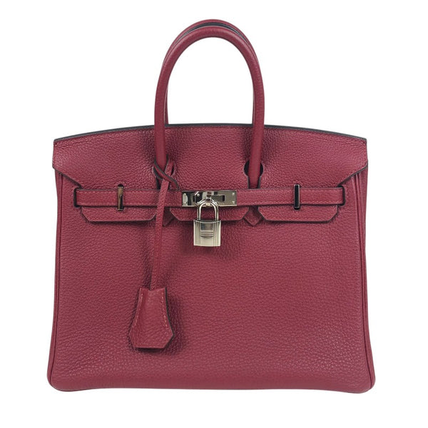 エルメス HERMES バーキン25 X刻 ルージュグレナ シルバー金具 トゴ レディース ハンドバッグ