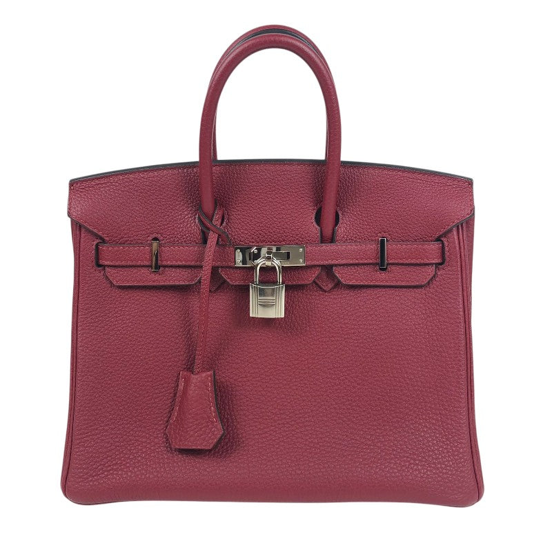 エルメス HERMES バーキン25 X刻 ルージュグレナ シルバー金具 トゴ レディース ハンドバッグ