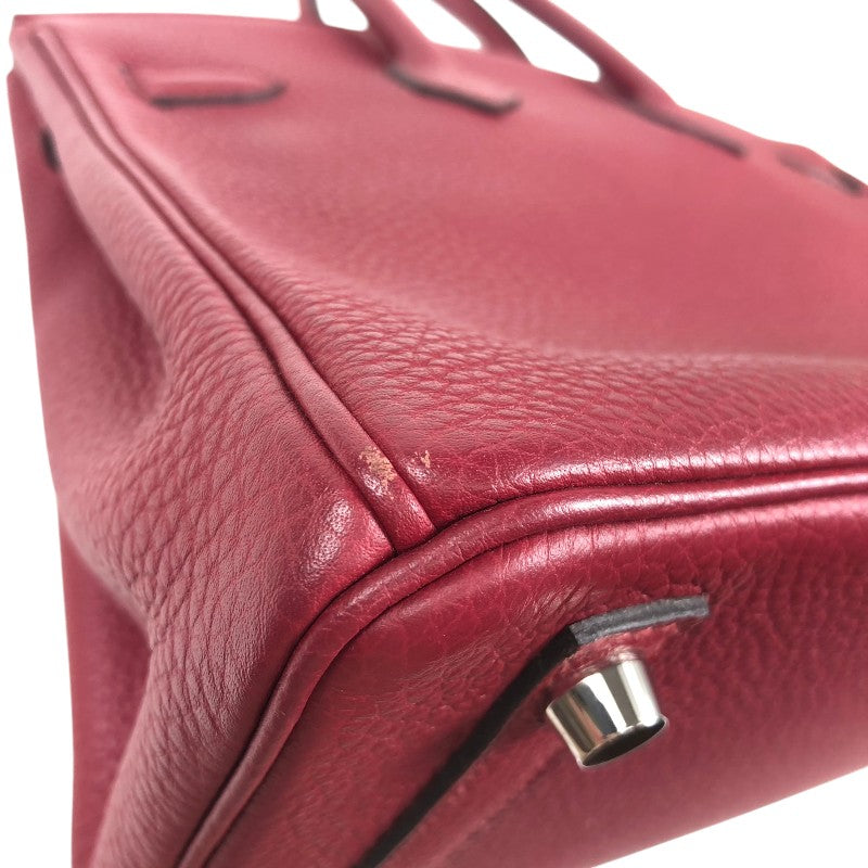 エルメス HERMES バーキン25 X刻 ルージュグレナ シルバー金具 トゴ レディース ハンドバッグ