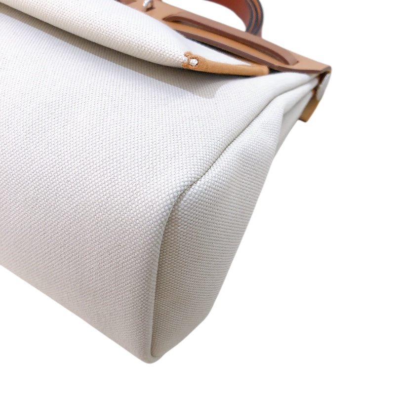 エルメス HERMES エールバッグジップPM U刻 エクリュ・ゴールド・SV金具 トワル・ハンター レディース ハンドバッグ