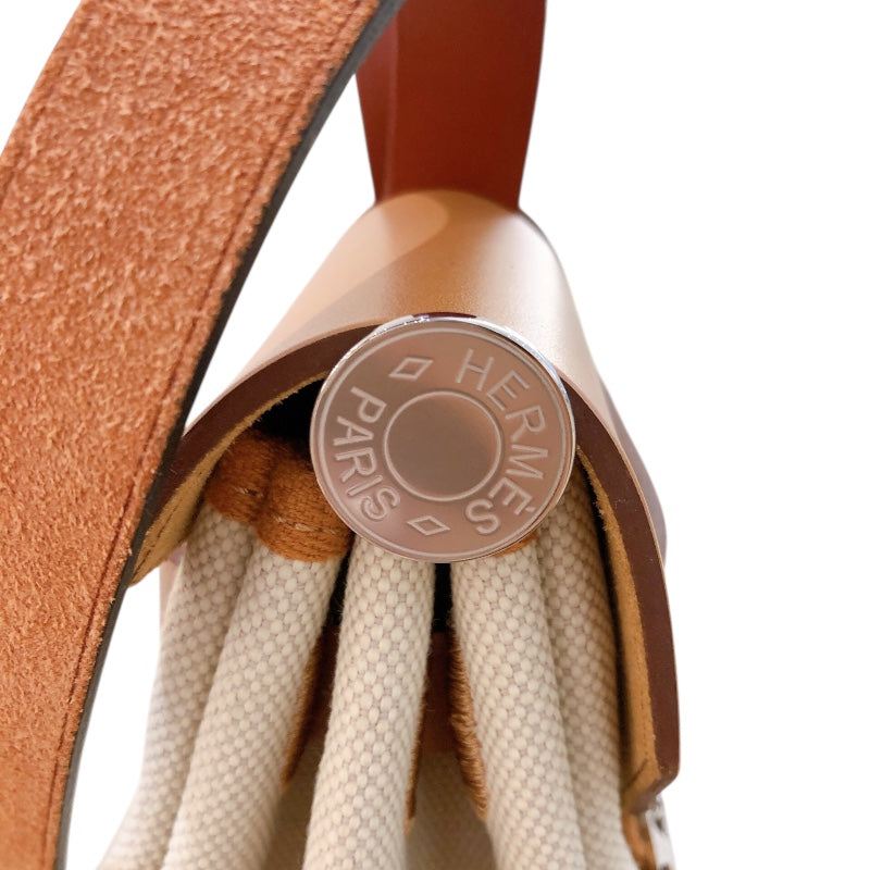 エルメス HERMES エールバッグジップPM U刻 エクリュ・ゴールド・SV金具 トワル・ハンター レディース ハンドバッグ