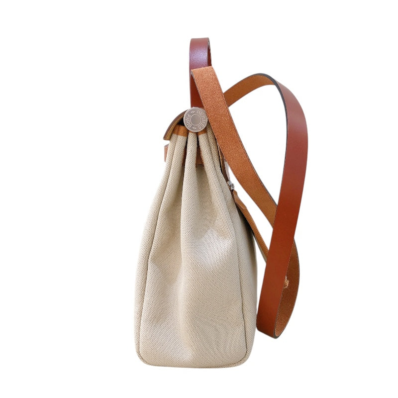 エルメス HERMES エールバッグジップPM U刻 エクリュ・ゴールド・SV金具 トワル・ハンター レディース ハンドバッグ