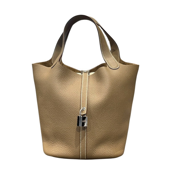 エルメス HERMES ピコタンロックMM Y刻 エトゥープ/SV金具 トリヨン ユニセックス ハンドバッグ