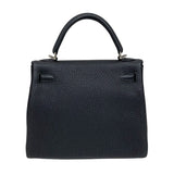 エルメス HERMES ケリー25 内縫い Y刻 ブラック シルバー金具 トゴ レディース ハンドバッグ ショルダーバッグ