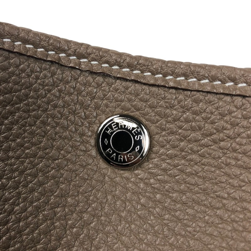 エルメス HERMES ガーデンパーティPM Z刻 エトゥープ シルバー金具 ネゴンダ レディース トートバッグ