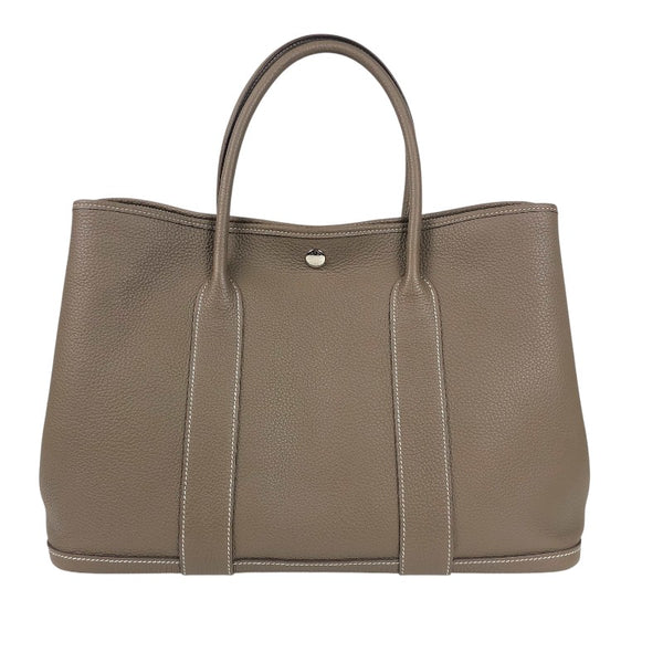 エルメス HERMES ガーデンパーティPM Z刻 エトゥープ シルバー金具 ネゴンダ レディース トートバッグ