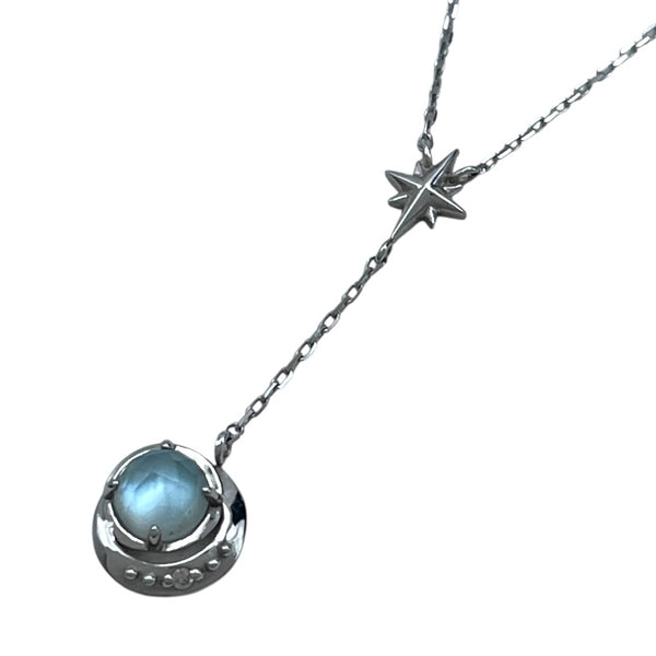 ヴァンドーム青山 VENDOME AOYAMA ブルートパーズ シェル ダイヤ ネックレス ホワイトゴールド K18/ブルートパーズ/マザーオブパール/ダイヤモンド ジュエリー