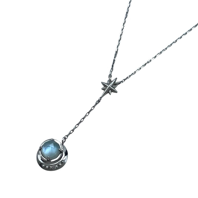 ヴァンドーム青山 VENDOME AOYAMA ブルートパーズ シェル ダイヤ ネックレス ホワイトゴールド K18/ブルートパーズ/マザーオブパール/ダイヤモンド ジュエリー