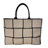 ボッテガ・ヴェネタ BOTTEGA VENETA アルコトートラージ ナチュラル・ブラック キャンバス・レザー メンズ トートバッグ