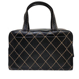 シャネル CHANEL ワイルドステッチハンドバッグ A18121 ブラック/シルバー カーフ レディース ハンドバッグ