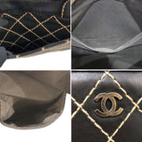 シャネル CHANEL ワイルドステッチハンドバッグ A18121 ブラック/シルバー カーフ レディース ハンドバッグ