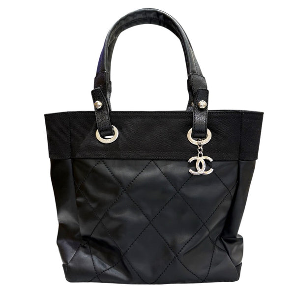 シャネル CHANEL パリビアリッツトートPM A34208 ブラック SV金具 コーティングキャンバス レディース トートバッグ