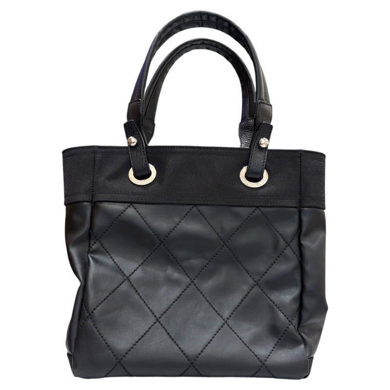 シャネル CHANEL パリビアリッツトートPM A34208 ブラック SV金具 コーティングキャンバス レディース トートバッグ