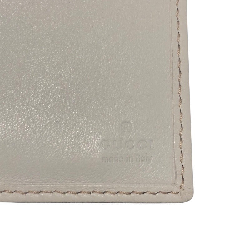 グッチ GUCCI GGキャンバス二つ折り長財布 204836 ベージュ×ホワイト GGキャンバス ユニセックス 長財布