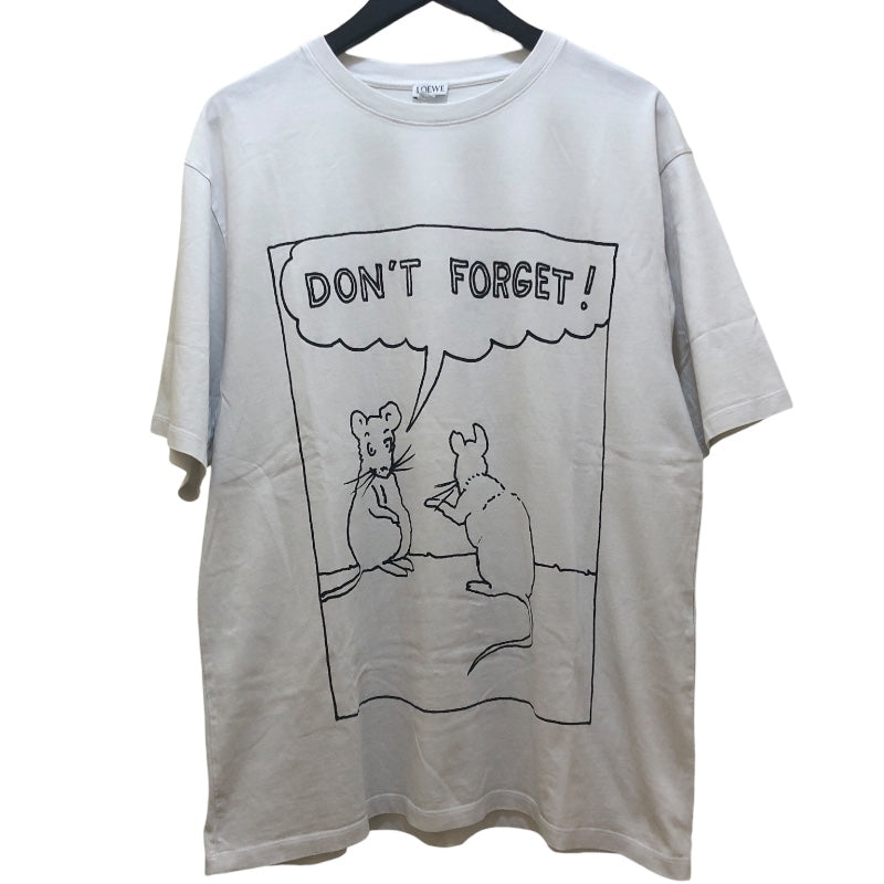 ロエベ LOEWE DONT FORGET プリント半袖Tシャツ H526Y22J29 ホワイト コットン メンズ 半袖Ｔシャツ