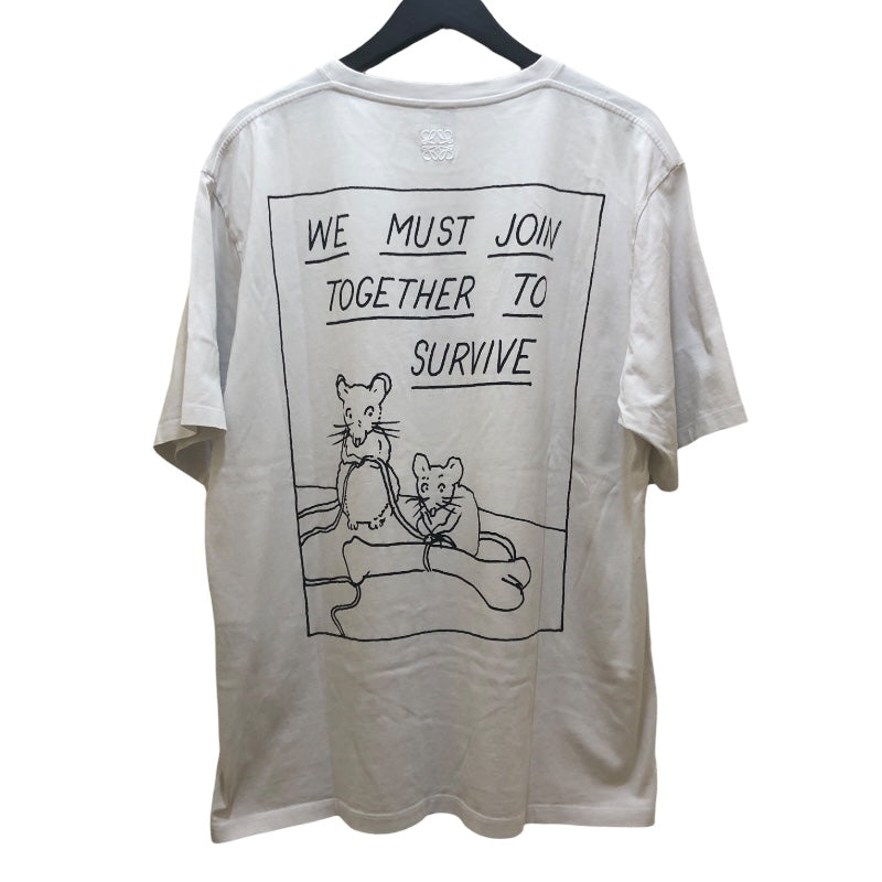 ロエベ LOEWE DONT FORGET プリント半袖Tシャツ H526Y22J29 ホワイト コットン メンズ 半袖Ｔシャツ