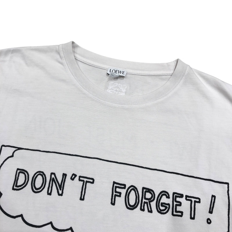 ロエベ LOEWE DONT FORGET プリント半袖Tシャツ H526Y22J29 ホワイト コットン メンズ 半袖Ｔシャツ