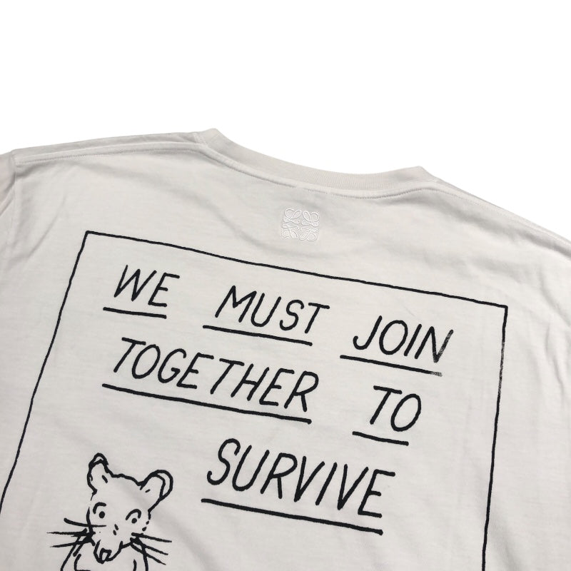 ロエベ LOEWE DONT FORGET プリント半袖Tシャツ H526Y22J29 ホワイト コットン メンズ 半袖Ｔシャツ