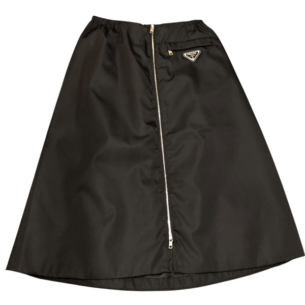 プラダ PRADA トライアングルジップスカート 21H881 ブラック/シルバー金具 ナイロン ナイロン レディース スカート