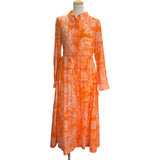 クリスチャン・ディオール Christian Dior トワルドゥジュイロングワンピース 241R55A3846 オレンジ コットン レディース ワンピース