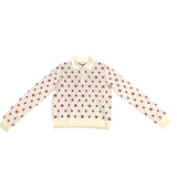 シャネル CHANEL ココマークハーフジップニットシャツ P74276 ホワイト シルク シルク レディース ポロシャツ