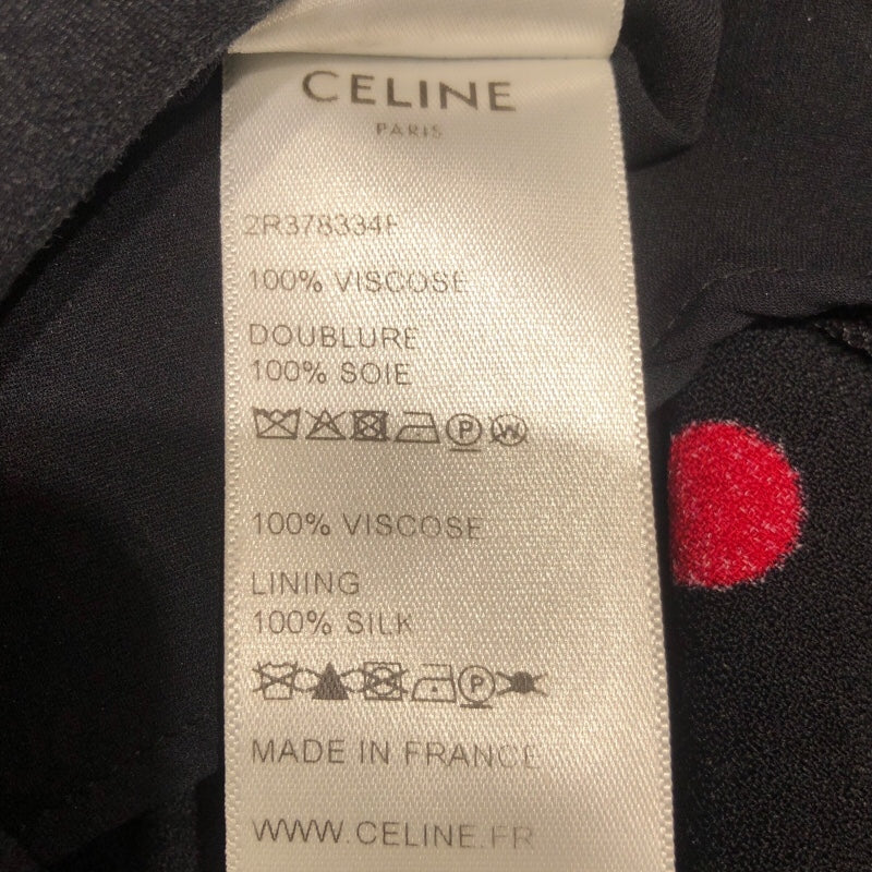 セリーヌ CELINE ドレープネックドットワンピース 2R378334F ブラック  