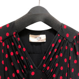 セリーヌ CELINE ドレープネックドットワンピース 2R378334F ブラック レーヨン レディース ワンピース