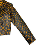 ルイ・ヴィトン LOUIS VUITTON モノグラム総柄ライダースジャケット FGLJ15JPS ブラック レザー レディース ライダースジャケット