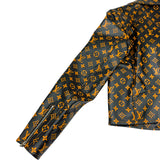 ルイ・ヴィトン LOUIS VUITTON モノグラム総柄ライダースジャケット FGLJ15JPS ブラック レザー レディース ライダースジャケット