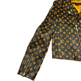 ルイ・ヴィトン LOUIS VUITTON モノグラム総柄ライダースジャケット FGLJ15JPS ブラック レザー レディース ライダースジャケット
