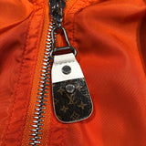 ルイ・ヴィトン LOUIS VUITTON ジップアップフーテッドブルゾン FLOW07 グリーン/オレンジ/ホワイト ナイロン メンズ ブルゾン