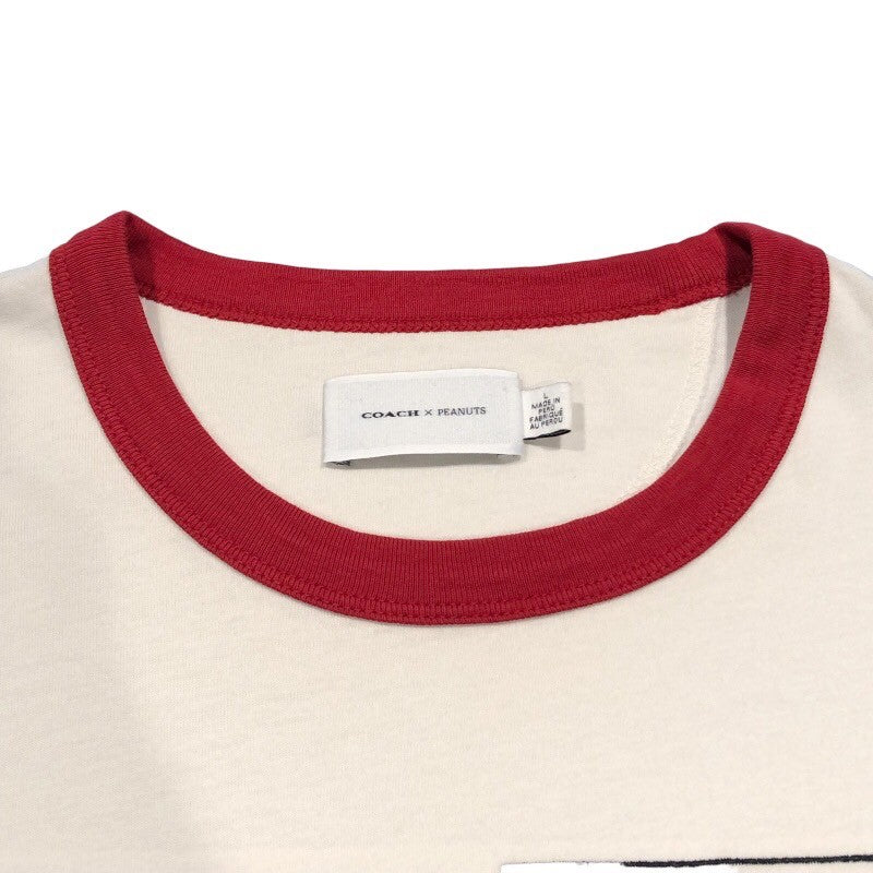 コーチ COACH ×PEANUTS　スヌーピー半袖Tシャツ ホワイト コットン メンズ 半袖Ｔシャツ