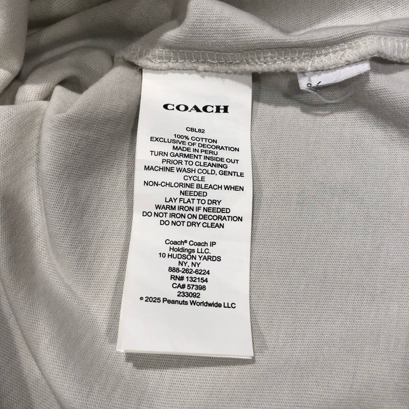 コーチ COACH ×PEANUTS　スヌーピー半袖Tシャツ ホワイト コットン メンズ 半袖Ｔシャツ