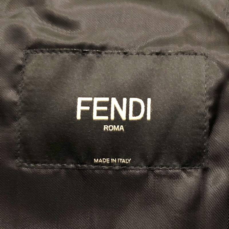 フェンディ FENDI FF総柄 ボンバージャケット FW1165 ブラウン ポリエステル メンズ ミリタリージャケット