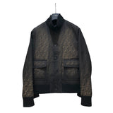 フェンディ FENDI FF総柄 ボンバージャケット FW1165 ブラウン ポリエステル メンズ ミリタリージャケット