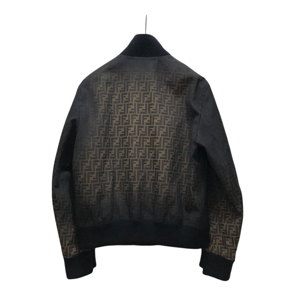 フェンディ FENDI FF総柄 ボンバージャケット FW1165 ブラウン ポリエステル メンズ ミリタリージャケット