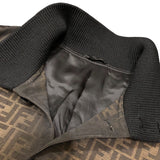 フェンディ FENDI FF総柄 ボンバージャケット FW1165 ブラウン ポリエステル メンズ ミリタリージャケット