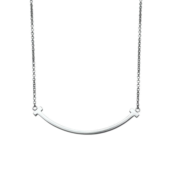 ティファニー TIFFANY＆CO Tスマイルネックレススモール ホワイトゴールド K18WG ジュエリー