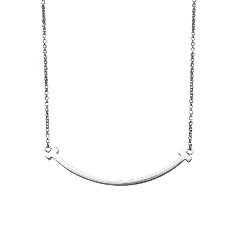 ティファニー TIFFANY＆CO Tスマイルネックレススモール ホワイトゴールド K18WG ジュエリー