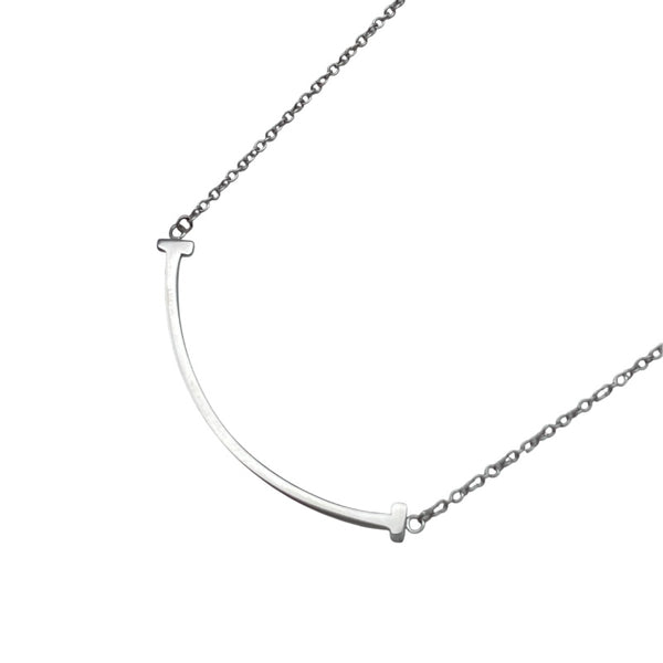 ティファニー TIFFANY＆CO Tスマイルネックレススモール ホワイトゴールド K18WG ジュエリー