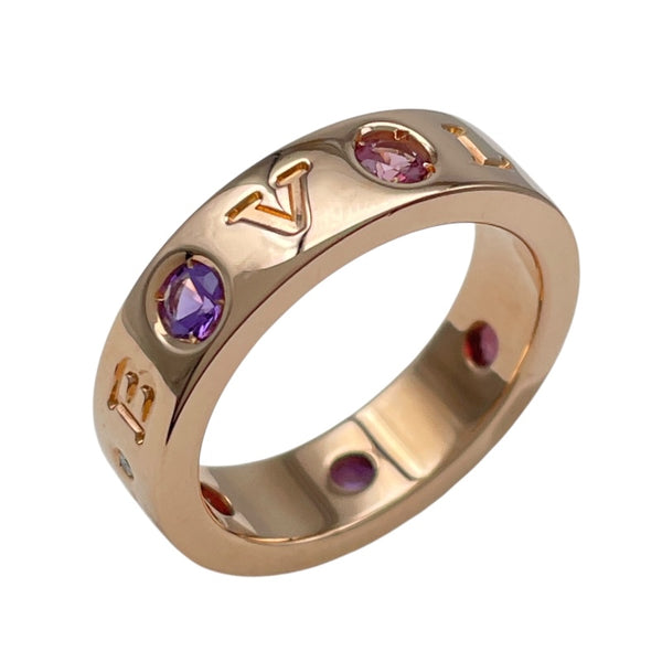ブルガリ BVLGARI ブルガリブルガリローマンソルベリング ピンクゴールド Au750 アメシスト ジュエリー