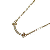 ティファニー TIFFANY＆CO Tスマイルダイヤネックレスミニ ゴールド Au750 ダイヤモンド ジュエリー
