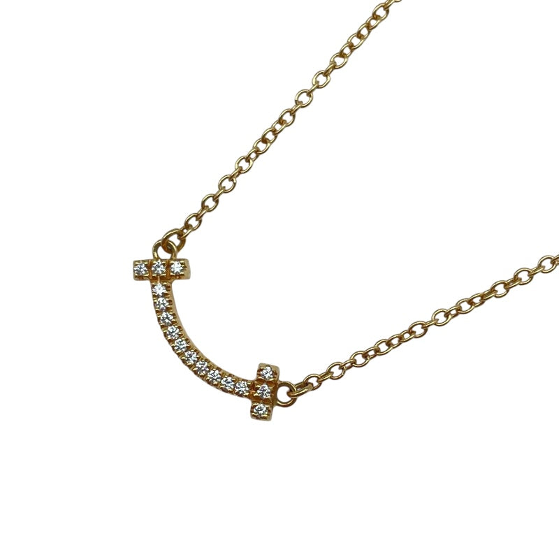 ティファニー TIFFANY＆CO Tスマイルダイヤネックレスミニ ゴールド Au750 ダイヤモンド ジュエリー